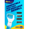 Scholl - Velvet Smooth Express Pedi - Rape électrique Bleue aux cristaux de diamants anti-callosités pour les pieds