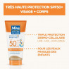 Mixa Solaire Peau Sensible - Lait Soin Solaire Très Haute Protection SPF50 - UVA - UVA longs - UVB - Peaux Fragiles Enfants.