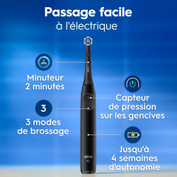 Oral-B Brosse A Dents Electrique iO 2 Noire - 3 Modes De Brossage Silencieux.
