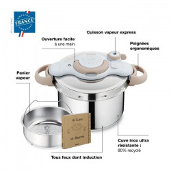 Autocuiseur SEB ClipsoMinut'® - Eco Respect 7.5 L - Cocotte-minute® -  Inox Induction - Livre 100 Recettes.