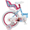 Vélo 16 pouce Reine des NEIGES 2 - Frozen II/Disney équipé de 2 Freins, Porte poupée et Panier Avant.