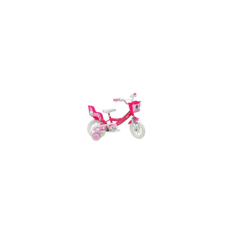 velo 12 pouce fille licence barbie rose et blanc