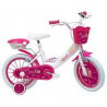 Vélo ATLAS Lolli Girl 14'' Vélo Enfant Fille, Blanc et Rose Fushia