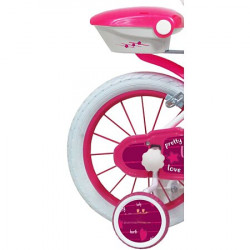Vélo ATLAS Lolli Girl 14'' Vélo Enfant Fille, Blanc et Rose Fushia