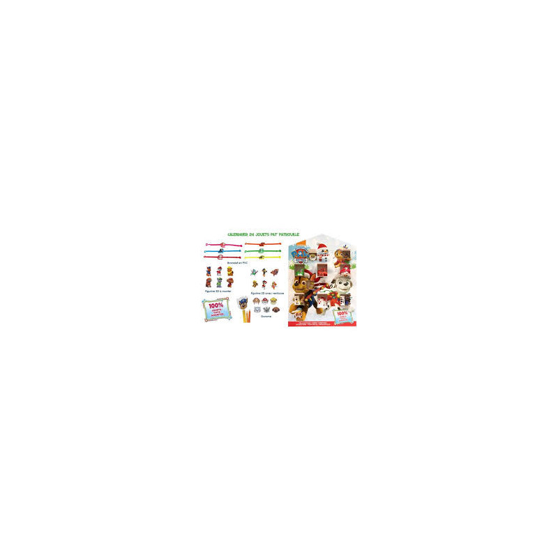 Calendrier de l'avent surprises Pat Patrouille Noël 100 % Jouets Paw Patrol AA93