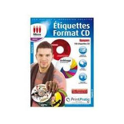Micro Application Étiquettes Autocollantes Imprimable pour CD - Pochette 100 Étiquettes Papier Autocollant.