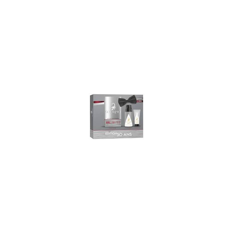 scorpio cofret unlimited 3 produits eau de toilette deodorant et creme visage