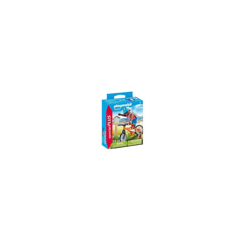 Playmobil Cycliste avec marmotte Multicolor 70303