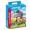Playmobil Cycliste avec marmotte Multicolor 70303
