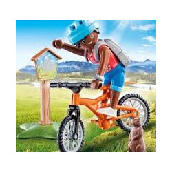 Playmobil Cycliste avec marmotte Multicolor 70303