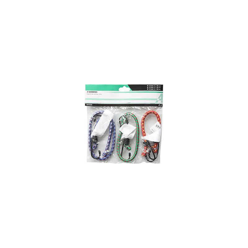 Sandows Diam 8mm L : 30/45/60 cm 097538 Sandows Diam 8mm L : 30/45/60 cm 097538 le paquet de 3
