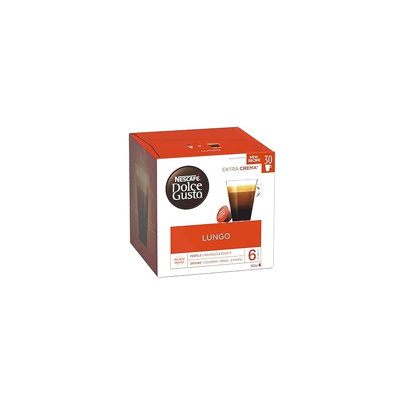 Nescafé Dolce Gusto Lungo - Café - 90 Capsules (Pack de 3 boîtes XL x 30)