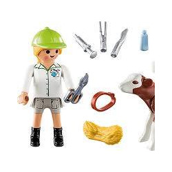 PLAYMOBIL Special Plus 70252 Vétérinaire et veau.