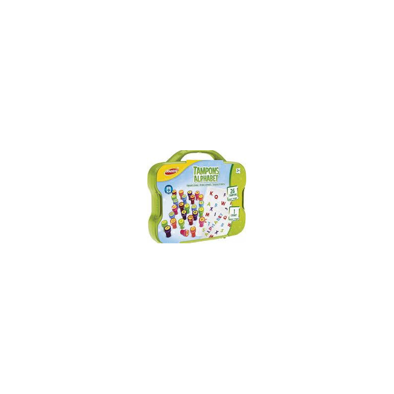 Maped Creativ - Mallette Alphabet Loisirs Créatifs pour Enfants dès 3 ans-26 Tampons Pré Encre Lavable