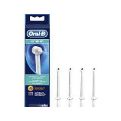 Lot de 4 buses de rechange Oral-B WaterJet pour lavage bucco-dentaire et nettoyant interdentaire.